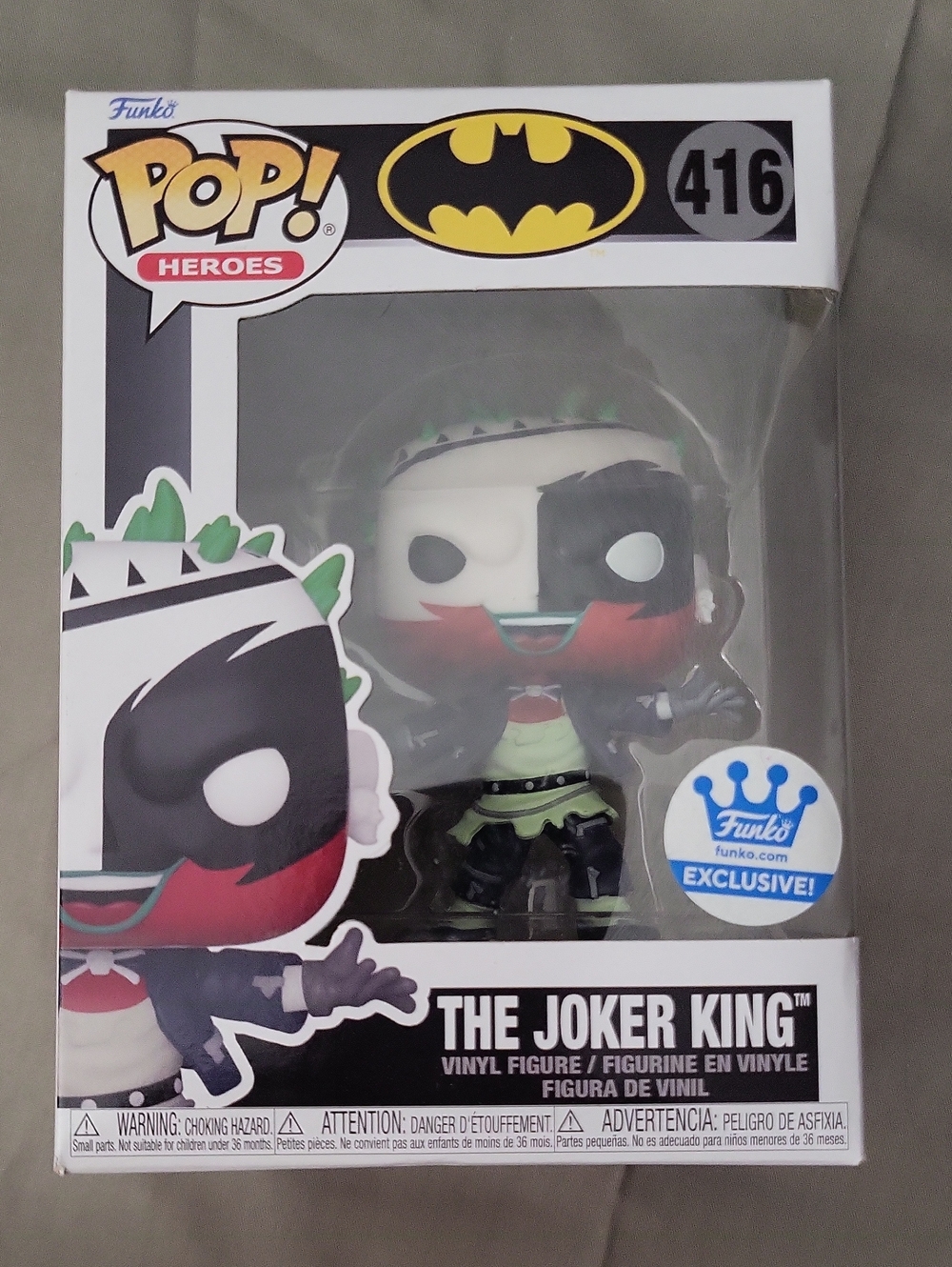 NBO: Funko Pop! Heroes The Joker King Vinyl Figure — green, black, red #416